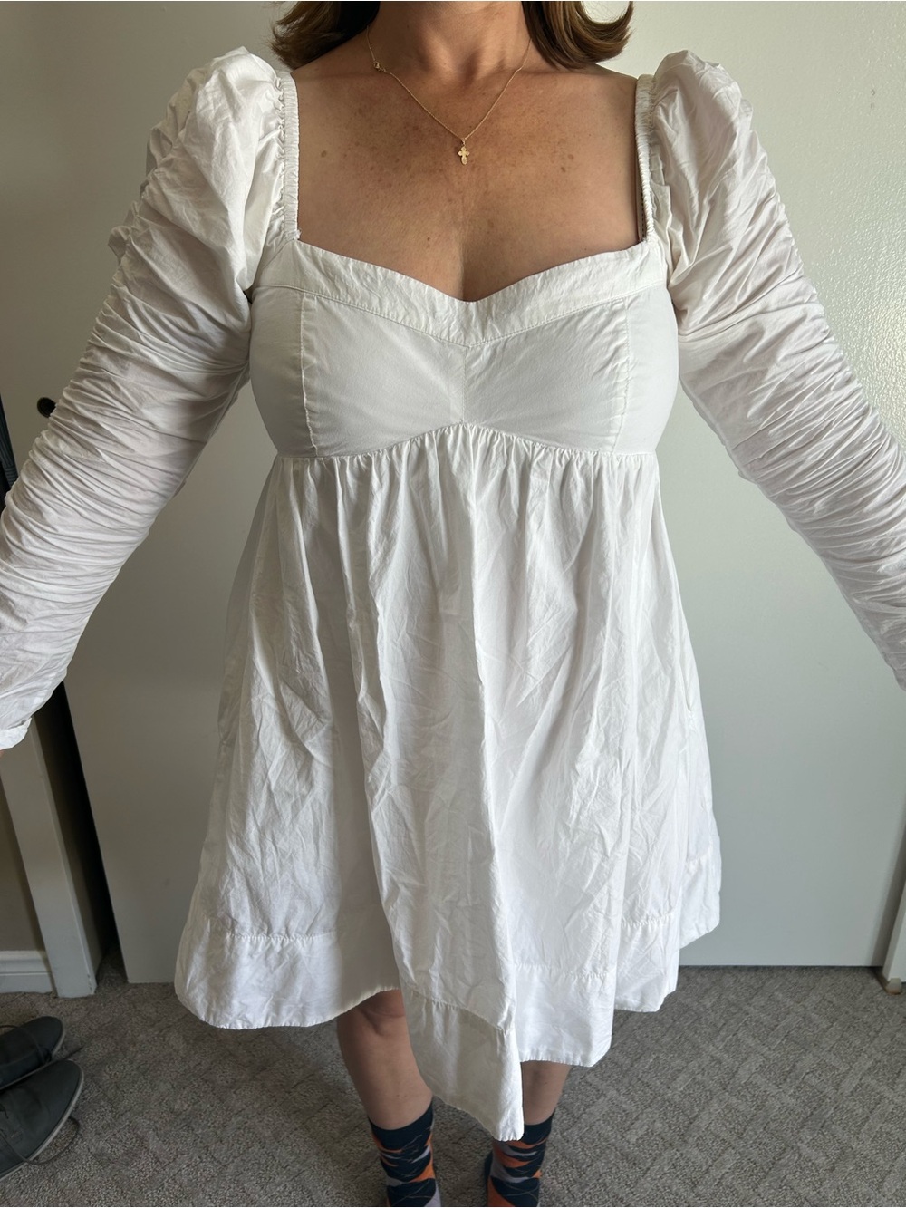 Free People Ivory Smocked Dress